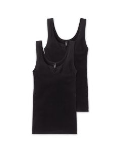 Schiesser Dames Kanten Hemd 2Pack Zwart
