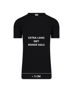Beeren Heren Extra lang T-shirt met O-hals M3000 Zwart