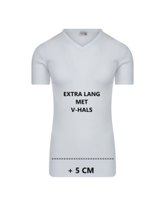 Beeren Heren Extra lang T-shirt met V-hals M3000 Wit