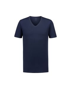 MEY Heren V-Neck Shirt Navy Dry Cotton 46007