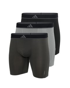 Adidas Heren Boxer Brief Active Micro Flex 3pack Zwart Wit Grijs