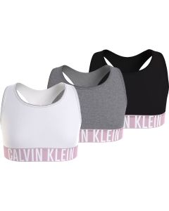 Calvin Klein Meisjen 3PK BRALETTE PWHITE/GREHTHR/PBLACK