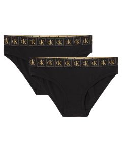Calvin Klein Meisjes Bikini slips 2Pack Black Gold