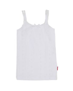 Claesen's Meisjes Singlet White Embroidery