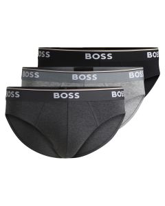 Hugo Boss Brief Slip Power 3Pack Zwart Grijs
