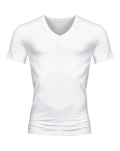 MEY Heren V-Neck Shirt Wit Dry Cotton 46007