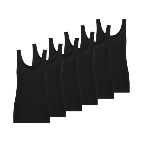 MWTS Dames Topje zwart 3+3 6-Pack