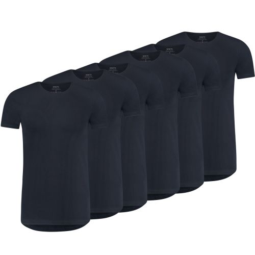 MWTS Heren T-shirt ronde hals Slim fit blauw 3+3 6-Pack