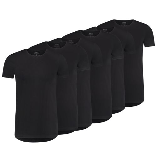 MWTS Heren T-shirt ronde hals Slim fit zwart 3+3 6-Pack