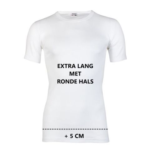 Beeren Heren Extra lang T-shirt met O-hals M3000 Wit