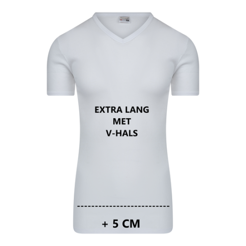 Beeren Heren Extra lang T-shirt met V-hals M3000 Wit