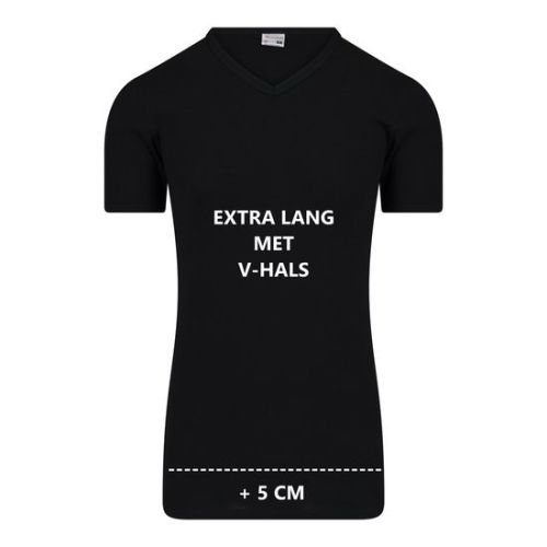Beeren Heren Extra lang T-shirt met V-hals M3000 Zwart