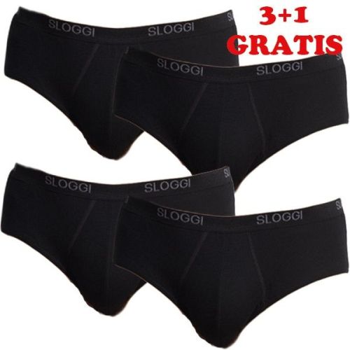 Sloggi Men Basic Midi Zwart 4Pack, 3+1 gratis