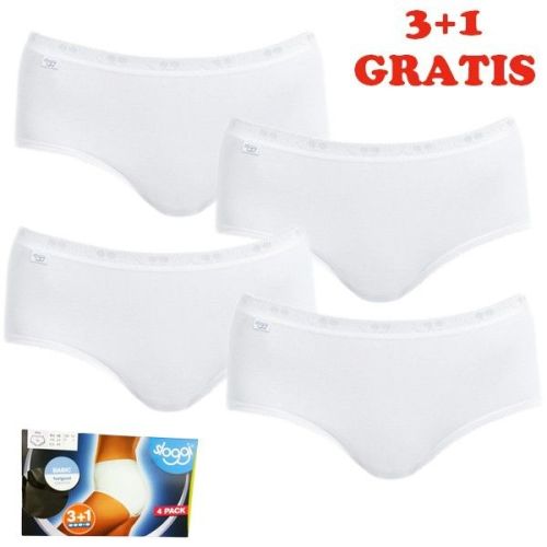 Sloggi Women Basic midi Slip 4 pack White 3+1 gratis