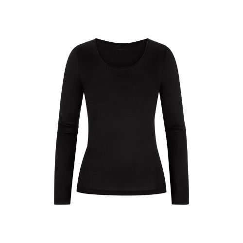 MEY Dames Emotion Longsleeve Shirt Zwart 56202