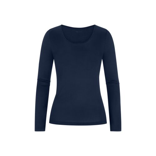 MEY Dames Emotion Longsleeve Shirt Night Blue 56202