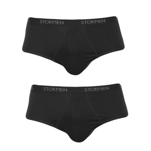 STORMEN Bamboe Midi Brief Zwart 2-pack