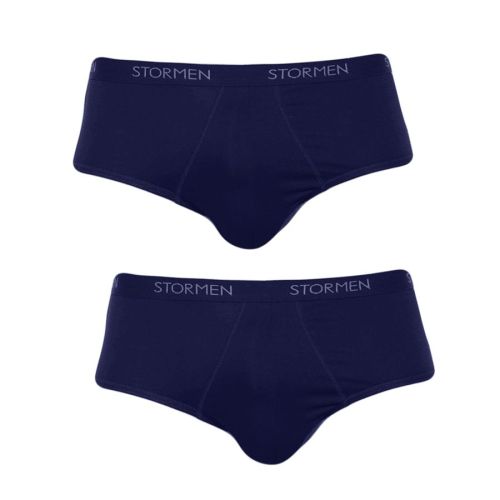 STORMEN Bamboe Midi Brief Navy 2-pack