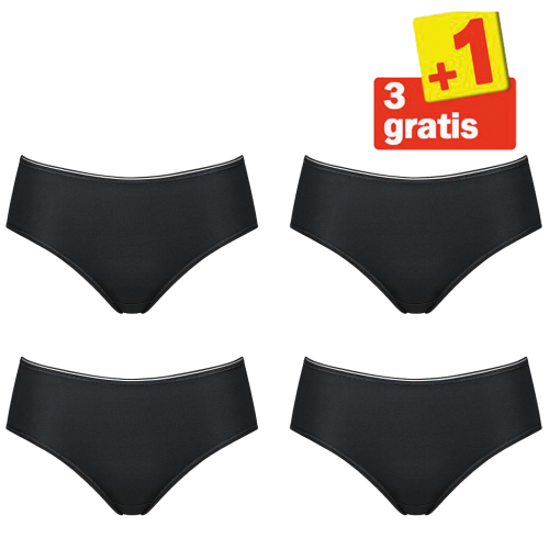 Sloggi Feel Sensational Midi 4 pack Zwart 3+1 Gratis