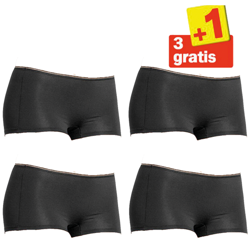 Sloggi Feel Sensational Short 02 4 pack Zwart 3+1 Gratis