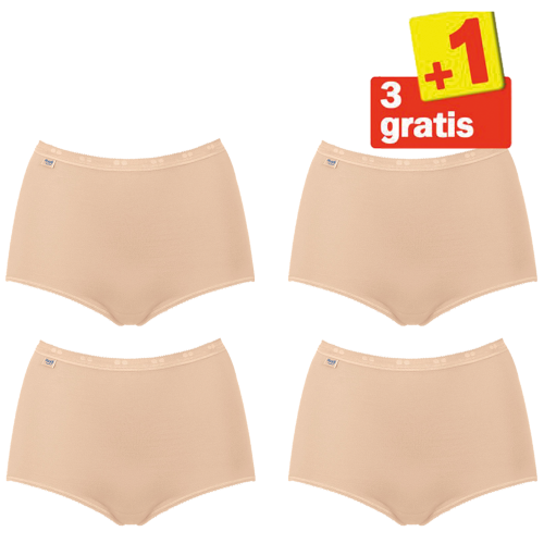 Sloggi Basic Maxi Slip 4 pack Huid 3+1 Gratis