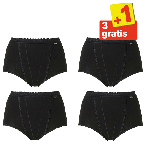 Sloggi Control Maxi 4 pack Zwart 3+1 Gratis