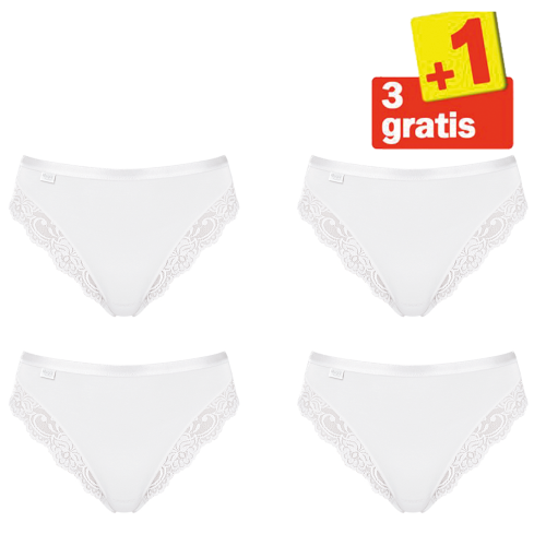 Sloggi Romance Tai Slip 4 pack Wit 3+1 Gratis