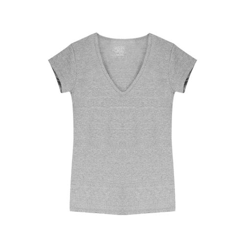 Claesens Dames T-Shirt Grijs Melee V-Hals