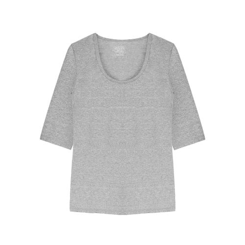 Claesens Dames T-Shirt Grijs Melee 3/4 Mouw