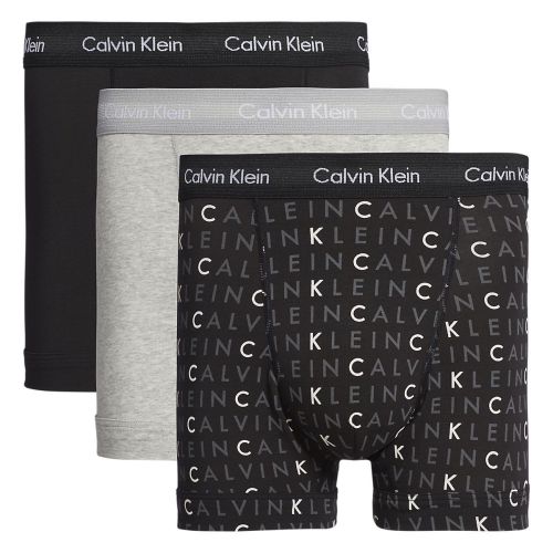 Calvin Klein Ondergoed 3Pack Zwart Grijs Logo Long Trunk