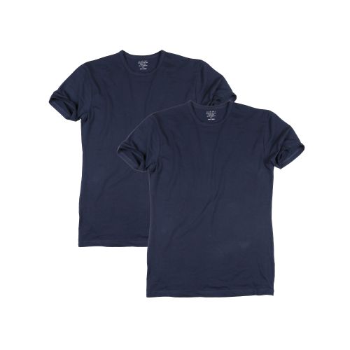 Claesens slim fit t-shirt 2 pack short sleeve navy 95% katoen 5% elastaan