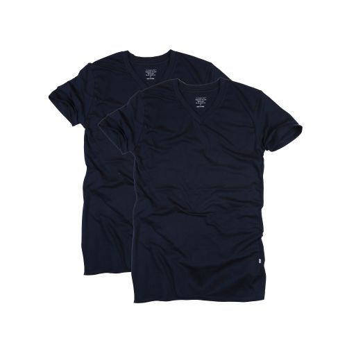 Claesens slim fit t-shirt v-hals 2 pack short sleeve navy 95% katoen 5% elastaan