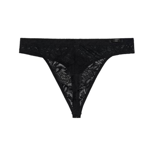 HOM G-String Free Cut Lace Zwart