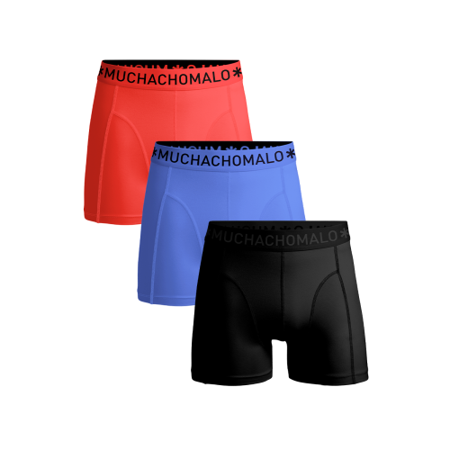 MuchachoMalo Heren Boxershorts Microfiber 3Pack Zwart Blauw Rood 39