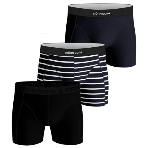 Bjorn Borg Boxershorts 3Pack Solid Sammy Shorts BB SINGLE STRIPE Black Beauty