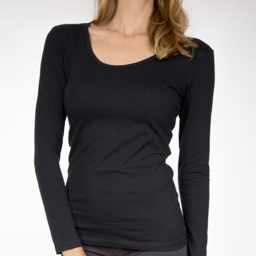 Claesens Dames T-Shirt Navy ronde hals lange mouw