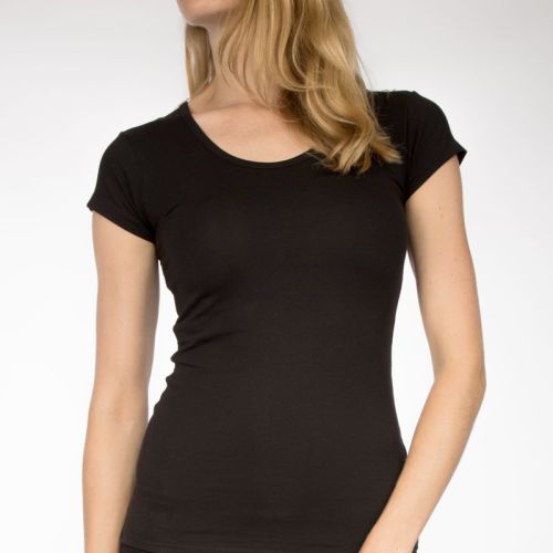 Claesens Dames T-Shirt zwart Ronde-Hals