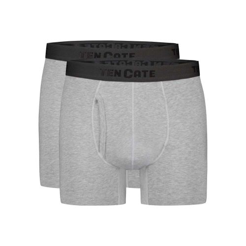 Ten Cate Heren Basics Classic Shorts Cotton Stretch 2Pack Light Grey Melee